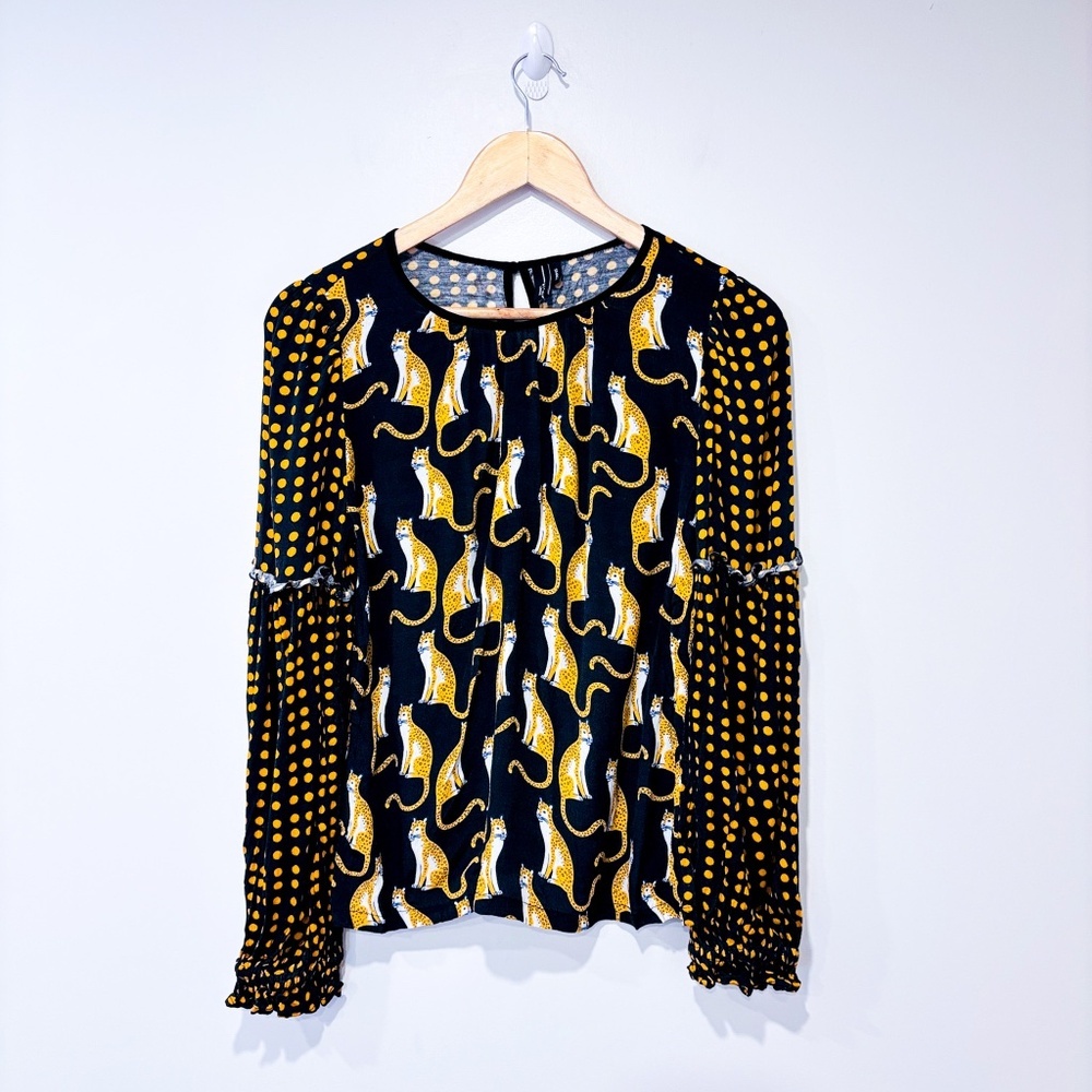 BL-NK LONDON Black top with tigers